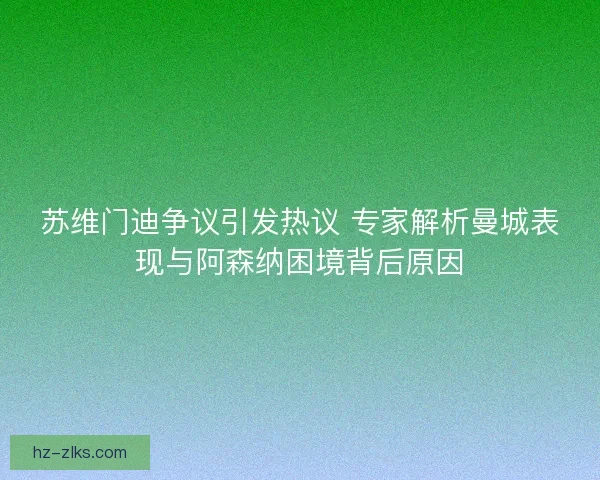 苏维门迪争议引发热议 专家解析曼城表现与阿森纳困境背后原因